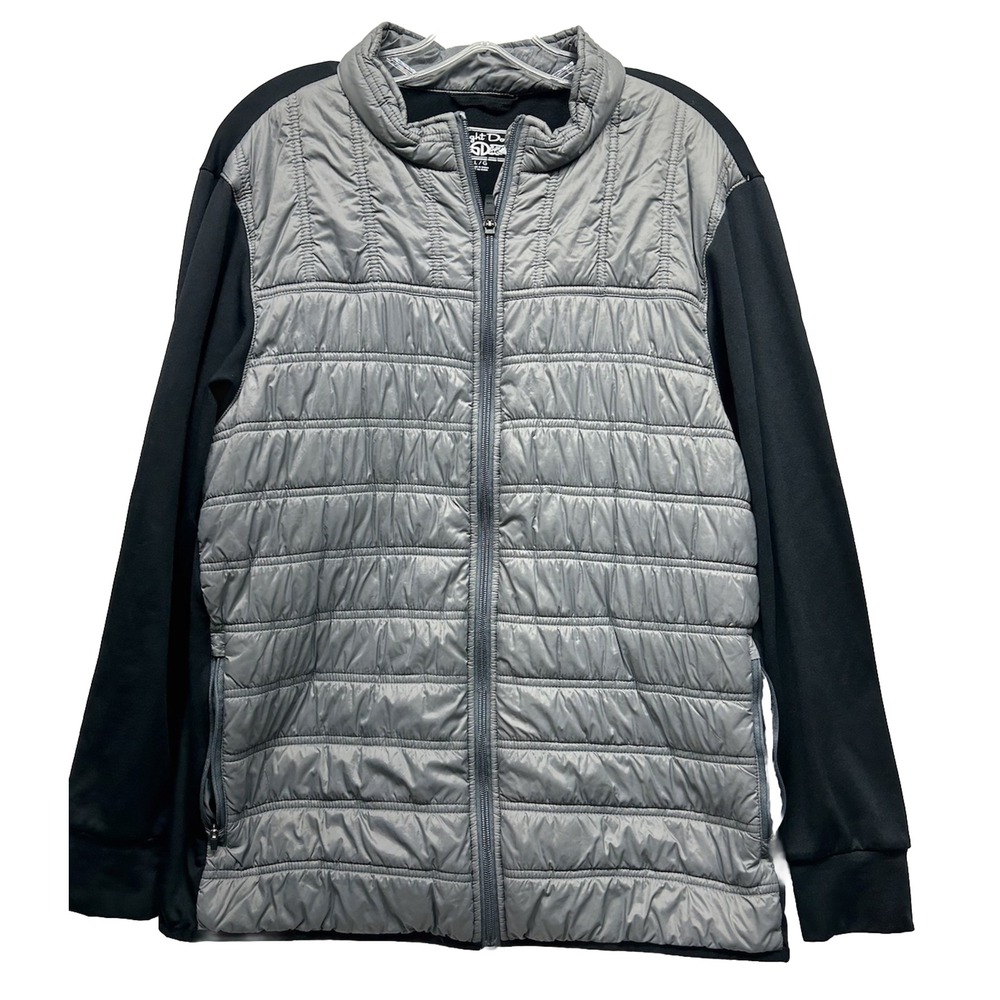 Straight Down Mens Size L Gray Long Sleeve Patton Hybrid Puffer Jacket K3